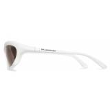 Balenciaga - Bat Rectangle Sunglasses - White - Sunglasses - Balenciaga Eyewear