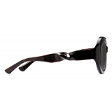 Balenciaga - Twist Round Sunglasses - Dark Havana - Sunglasses - Balenciaga Eyewear