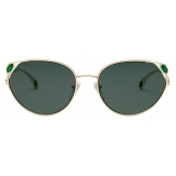 Bulgari - Serpenti "True Colours" Cat-Eye Metal Sunglasses - Gold Green - Serpenti Collection - Bulgari Eyewear