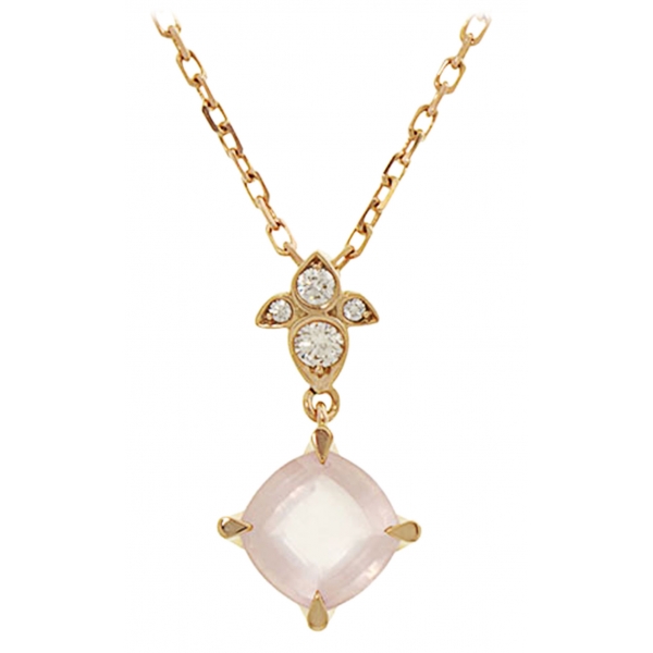 Cartier Vintage - Diamond Rose Quartz Necklace - Collana Cartier in Oro Rosa - Alta Qualità Luxury