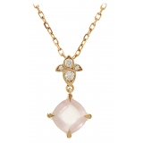 Cartier Vintage - Diamond Rose Quartz Necklace - Cartier Necklace in Rose Gold - Luxury High Quality