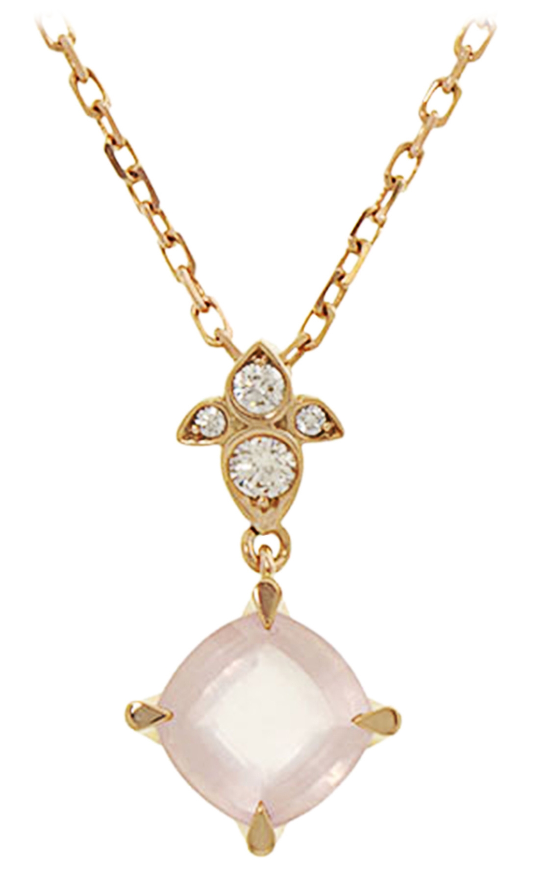 Cartier Vintage - Diamond Rose Quartz Necklace - Cartier Necklace