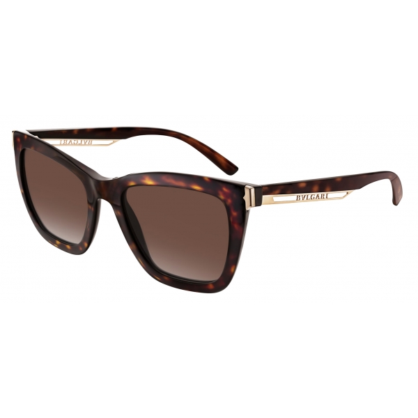 Bulgari - B.Zero1 - "Downtown" Rectangular Acetate Sunglasses - Brown - Sunglasses - Bulgari Eyewear