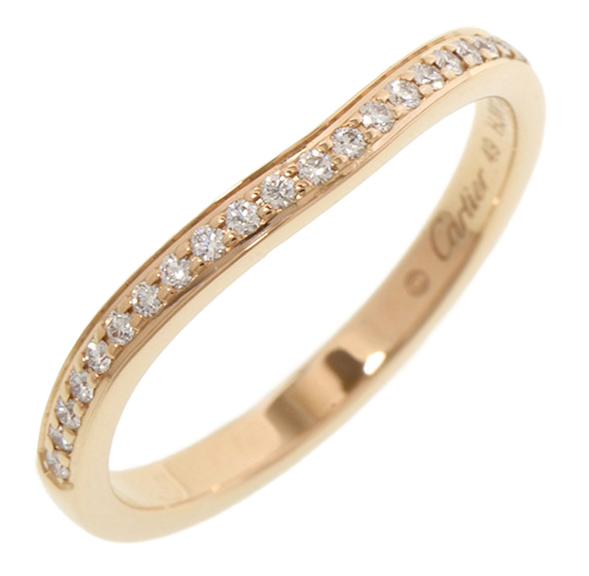 High - - - Curve Gold Avvenice in Quality Ballerina Cartier Luxury - 18K Half Vintage Cartier Diamond Ring Ring
