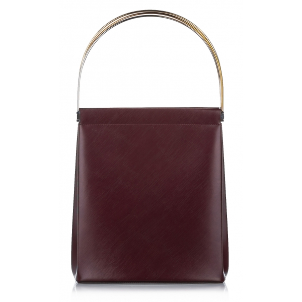Cartier Vintage - Trinity Cage Leather Handbag - Rosso Bordeaux - Borsa in Pelle - Alta Qualità Luxury
