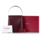 Cartier Vintage - Trinity Cage Leather Handbag - Rosso Bordeaux - Borsa in Pelle - Alta Qualità Luxury