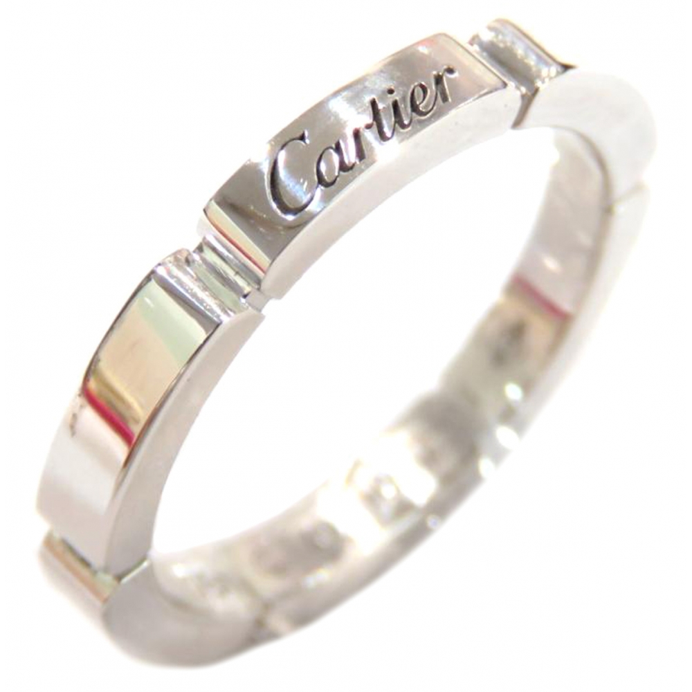 CHANEL Matelasse Diamond Cultured Pearl 18k White Gold Ring
