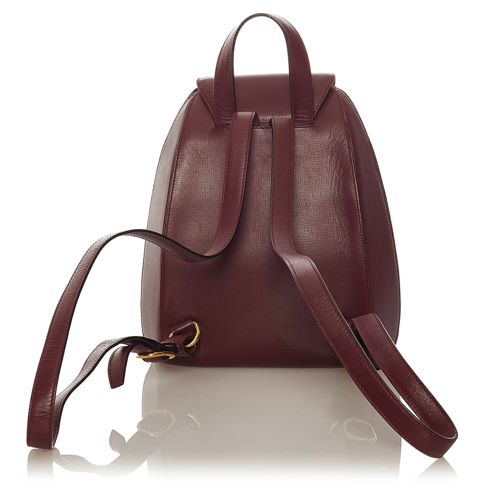 •DustbagCARTIER Leather Backpack with Belt
