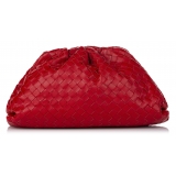 Bottega Veneta Vintage - The Pouch Intrecciato Leather Clutch Bag - Red - Leather Handbag - Luxury High Quality