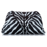 Bottega Veneta Vintage - Zebra Print Envelope Leather Clutch Bag - Black White - Leather Handbag - Luxury High Quality