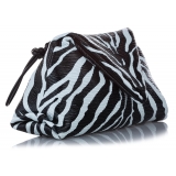 Bottega Veneta Vintage - Zebra Print Envelope Leather Clutch Bag - Black White - Leather Handbag - Luxury High Quality