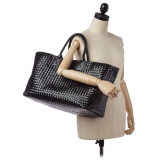 Bottega Veneta Vintage - Intrecciato Cabat Patent Leather Tote Bag - Nero - Borsa in Pelle - Alta Qualità Luxury
