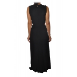 Patrizia Pepe - Long Dress with Split Waist Detail - Black - Dress - Made in Italy - Luxury Exclusive Collection