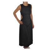 Patrizia Pepe - Long Dress with Opening Details and Chains - Black - Dress - Made in Italy - Luxury Exclusive Collection