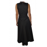 Patrizia Pepe - Long Dress with Opening Details and Chains - Black - Dress - Made in Italy - Luxury Exclusive Collection