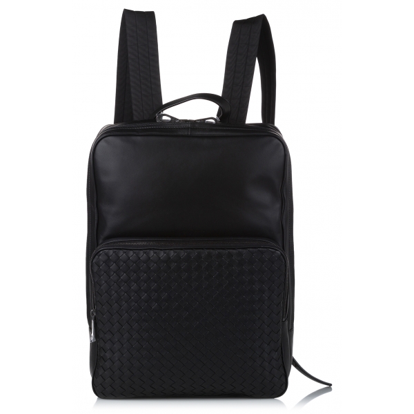 Bottega Veneta Vintage - Intrecciato Leather Backpack - Black - Leather Backpack - Luxury High Quality