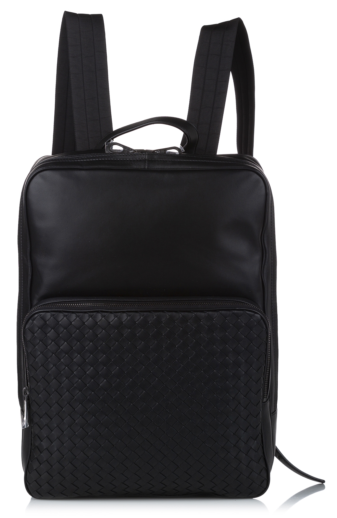 Bottega Veneta Vintage - Intrecciato Leather Backpack - Black