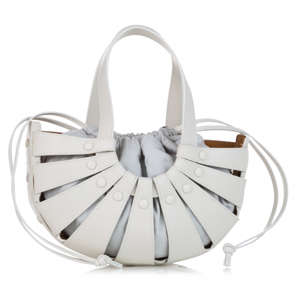 Bottega Veneta Vintage - The Shell Leather Tote Bag - White - Leather Handbag - Luxury High Quality