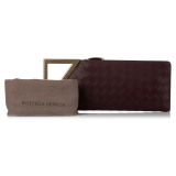 Bottega Veneta Vintage - Intrecciato Leather Clutch Bag - Rosso Bordeaux Oro - Borsa in Pelle - Alta Qualità Luxury
