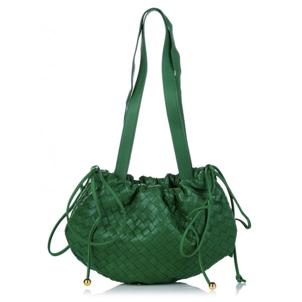 Bottega Veneta Vintage - Intrecciato Bulb Shoulder Bag - Green - Leather Handbag - Luxury High Quality