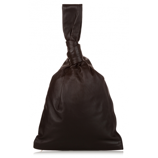 Bottega Veneta Vintage - BV Twist Leather Handbag - Marrone Scuro - Borsa in Pelle - Alta Qualità Luxury