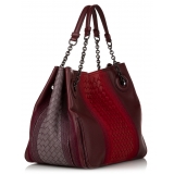 Bottega Veneta Vintage - Intrecciato Leather Tote Bag - Rosso - Borsa in Pelle - Alta Qualità Luxury