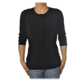 Patrizia Pepe - Short Model Cardigan with Visible Buttons - Black - Pullover - Made in Italy - Luxury Exclusive Collection