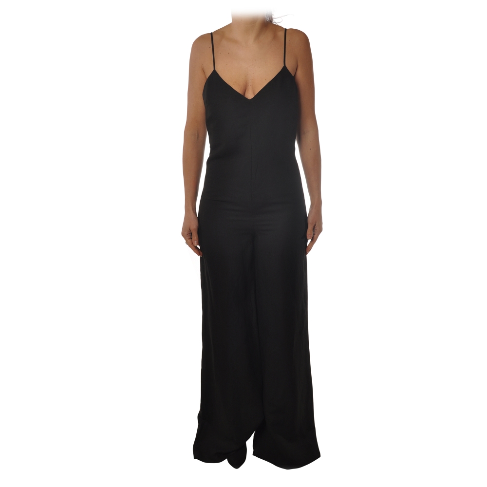 Patrizia Pepe - Wide Leg Jumpsuit - Black - Made in Italy - Luxury ...