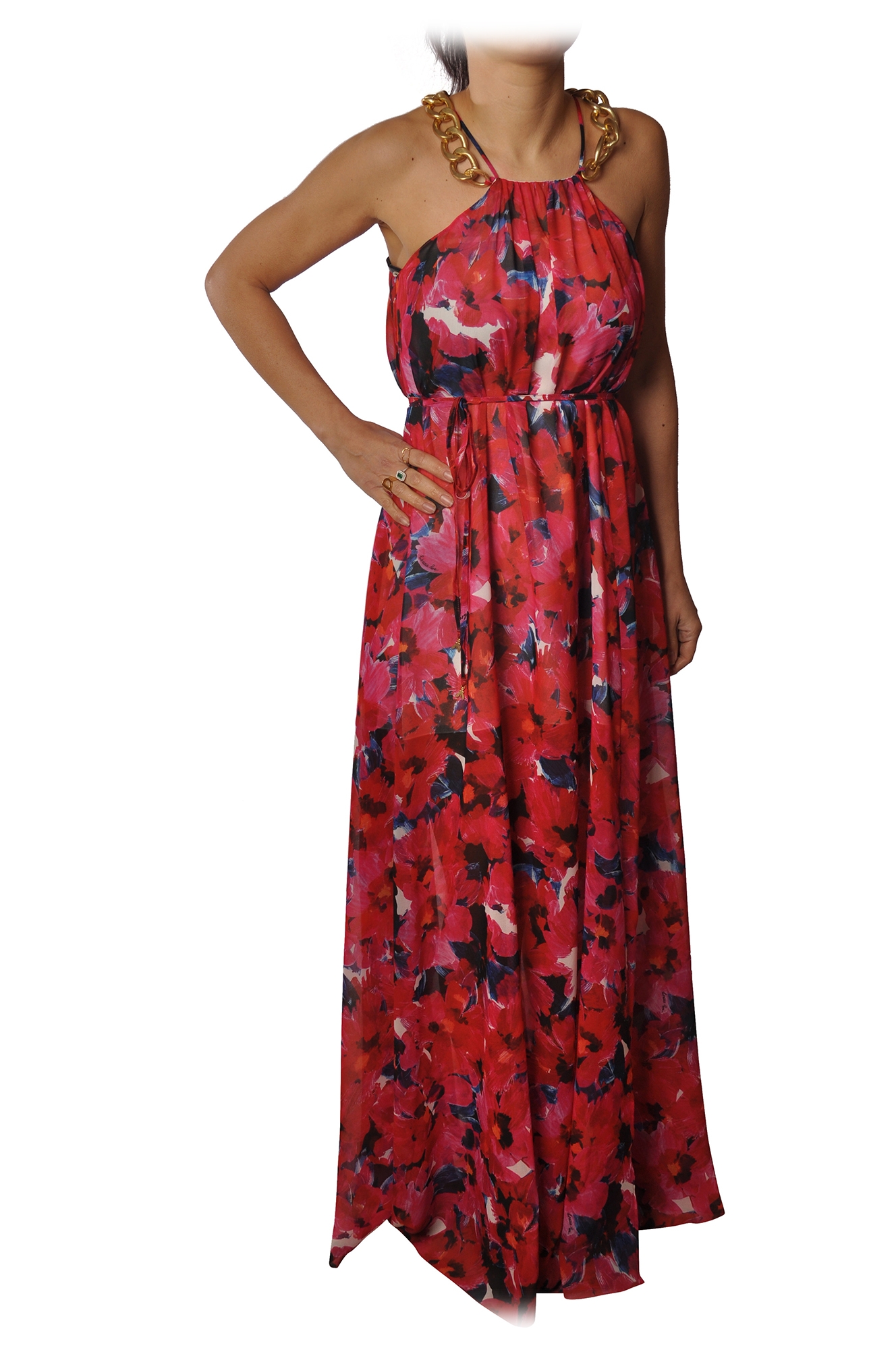 geduldig grafiek majoor Patrizia Pepe - Long Dress in Floral Pattern - Red - Made in Italy - Luxury  Exclusive Collection - Avvenice