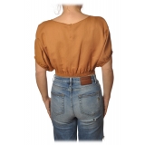Patrizia Pepe - T-shirt Corta con Elastico - Arancione - T-Shirt - Made in Italy - Luxury Exclusive Collection