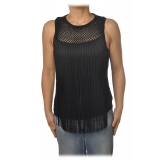 Patrizia Pepe - Top with Fringes - Black - Top - Made in Italy - Luxury Exclusive Collection