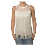 Patrizia Pepe - Top with Fringes - White - Top - Made in Italy - Luxury Exclusive Collection