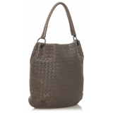 Bottega Veneta Vintage - Intrecciato Leather Shoulder Bag - Dark Brown - Leather Handbag - Luxury High Quality