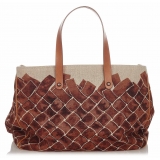 Bottega Veneta Vintage - Canvas Tote Bag - Brown - Leather Handbag - Luxury High Quality