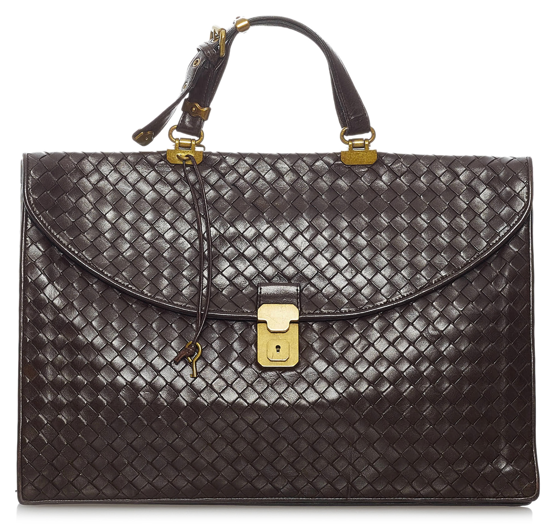 Shop PRADA Classic Saffiano Leather Work Bag shoulder strap 36*28