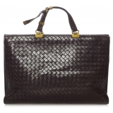 Bottega Veneta Vintage - Intrecciato Leather Business Bag - Brown - Leather Handbag - Luxury High Quality