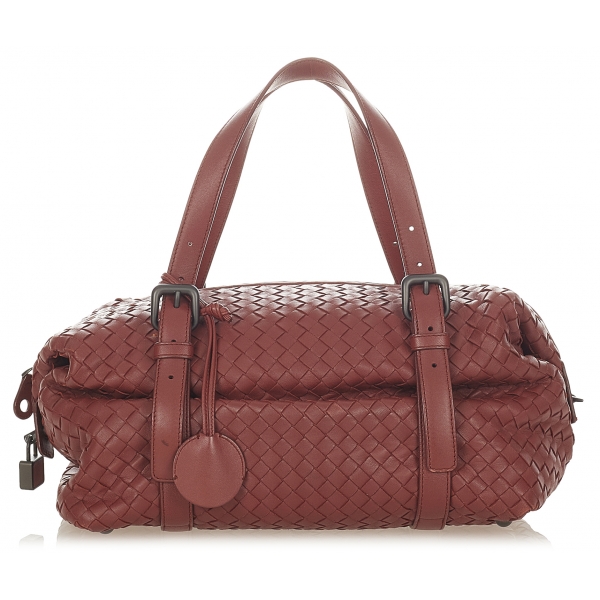 Bottega Veneta Vintage - Intrecciato Leather Handbag - Red - Leather Handbag - Luxury High Quality