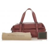 Bottega Veneta Vintage - Intrecciato Leather Handbag - Rosso - Borsa in Pelle - Alta Qualità Luxury