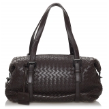 Bottega Veneta Vintage - Intrecciato Leather Boston Bag - Nero - Borsa in Pelle - Alta Qualità Luxury