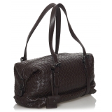 Bottega Veneta Vintage - Intrecciato Leather Boston Bag - Nero - Borsa in Pelle - Alta Qualità Luxury
