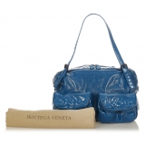 Bottega Veneta Vintage - Intrecciato Patent Leather Shoulder Bag - Blue - Leather Handbag - Luxury High Quality