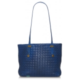Bottega Veneta Vintage - Intrecciato Leather Tote Bag - Blue - Leather Handbag - Luxury High Quality