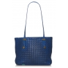 Bottega Veneta Vintage - Intrecciato Leather Tote Bag - Blu - Borsa in Pelle - Alta Qualità Luxury
