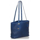 Bottega Veneta Vintage - Intrecciato Leather Tote Bag - Blue - Leather Handbag - Luxury High Quality