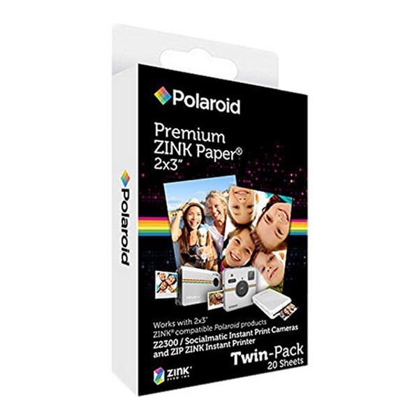 Polaroid - Polaroid 2 x 3" Carta Fotografica Premium ZINK (20 Fogli) - Polaroid Snap, Z2300, SocialMatic Cameras & Zip Printer