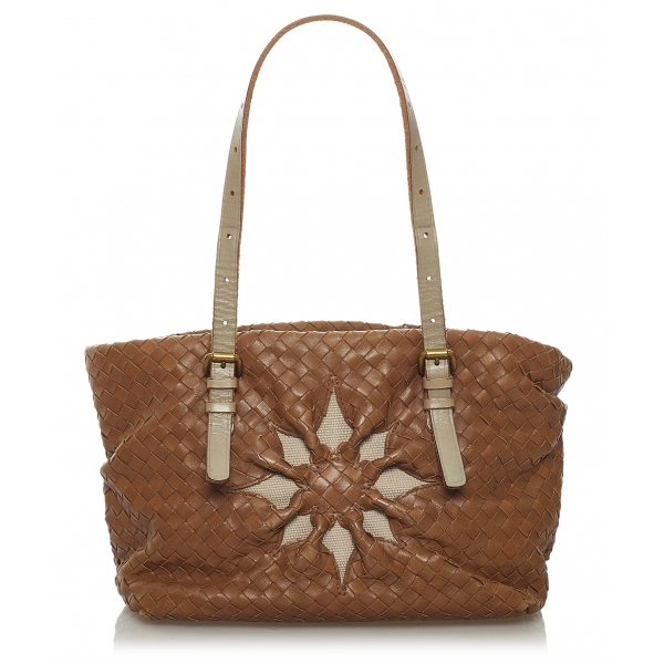 Bottega Veneta Vintage - Intrecciato Leather Tote Bag - Brown - Leather Handbag - Luxury High Quality