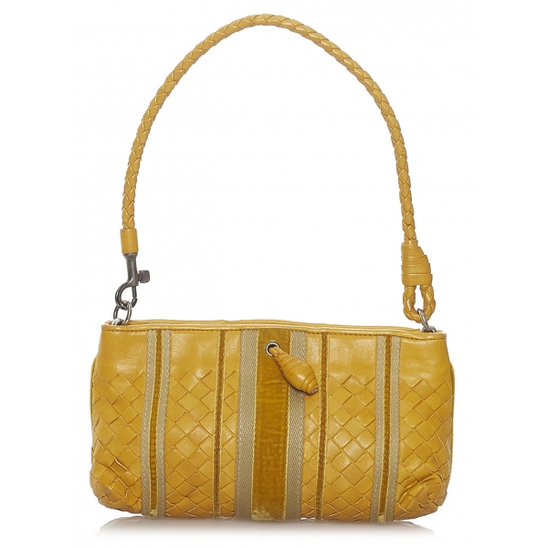 Bottega Veneta Intrecciato Shoulder Bag Golden Leather ref.137456