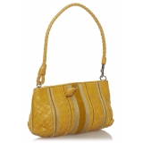 Bottega Veneta Vintage - Intrecciato Leather Shoulder Bag - Yellow - Leather Handbag - Luxury High Quality
