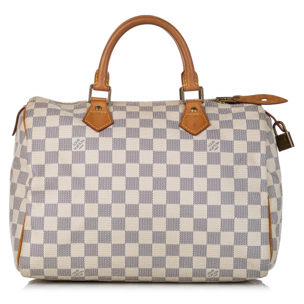 Louis Vuitton Vintage - Damier Azur Speedy 30 - White Blue - Leather Handbag - Luxury High Quality