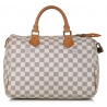 Louis Vuitton Vintage - Damier Azur Speedy 30 - Bianco Blu - Borsa in Pelle - Alta Qualità Luxury